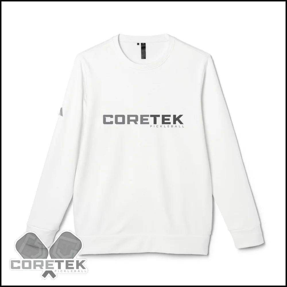 Coretek Pickleball Adidas Unisex Fleece Crewneck Sweatshirt White / L