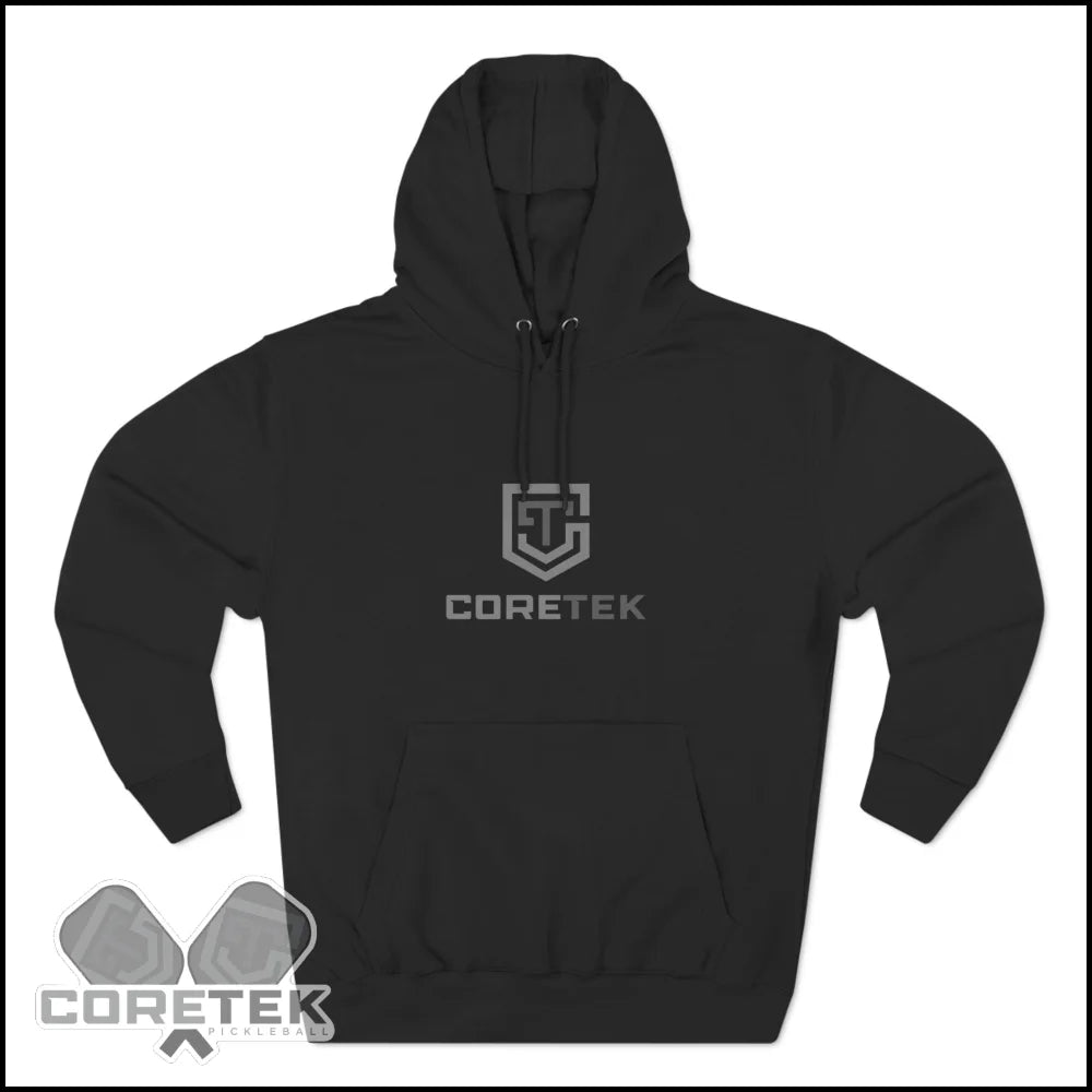 Coretek Pickleball Three-Panel Fleece Hoodie S / Black