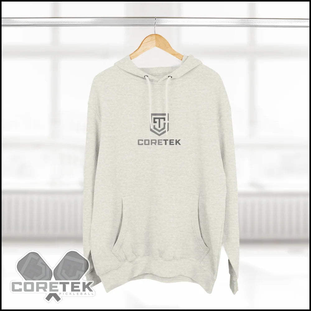 Coretek Pickleball Three-Panel Fleece Hoodie S / Oatmeal Heather