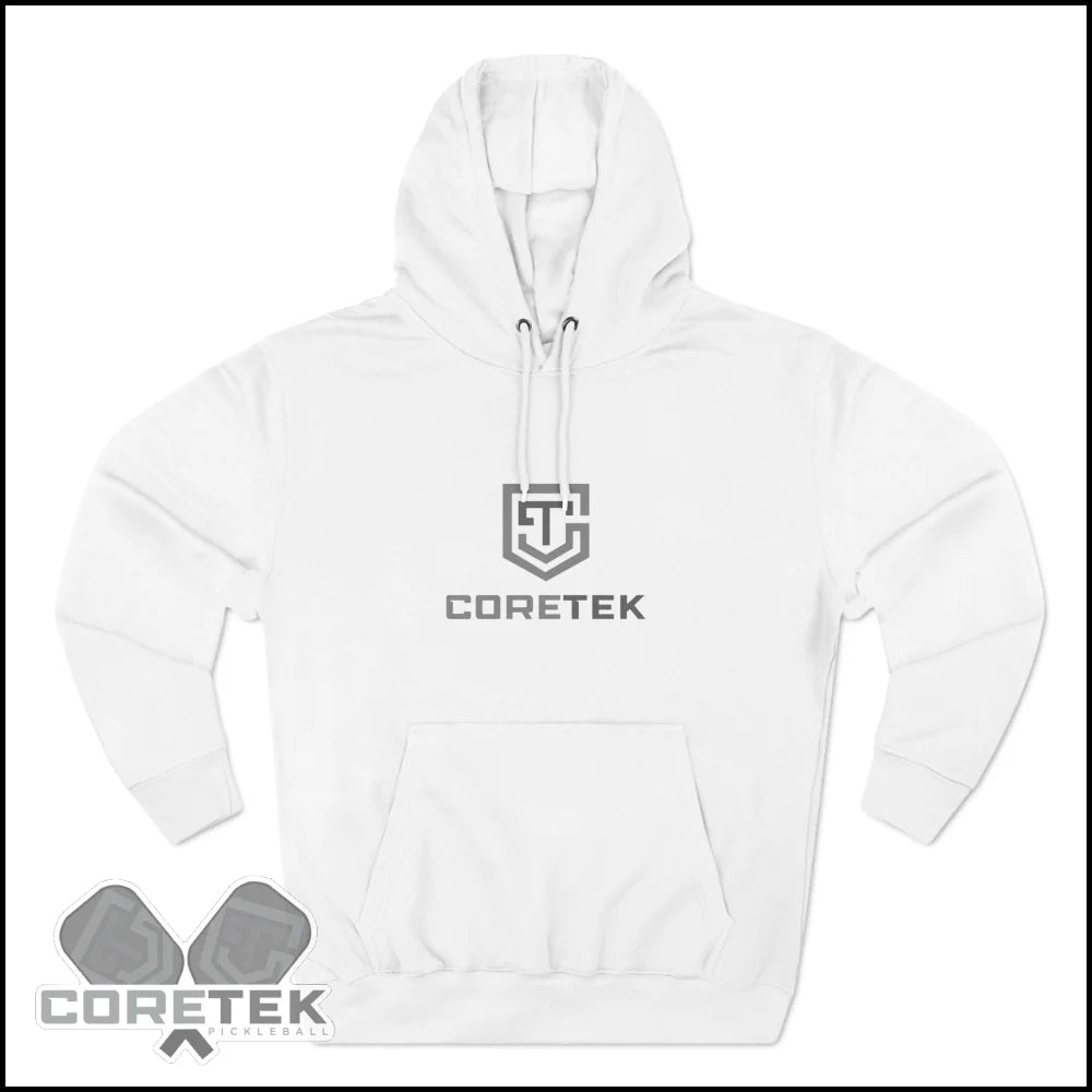 Coretek Pickleball Three-Panel Fleece Hoodie S / White